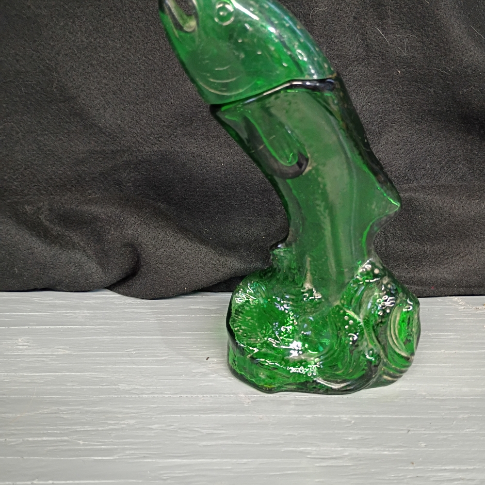 Green Glass Fish Figurine